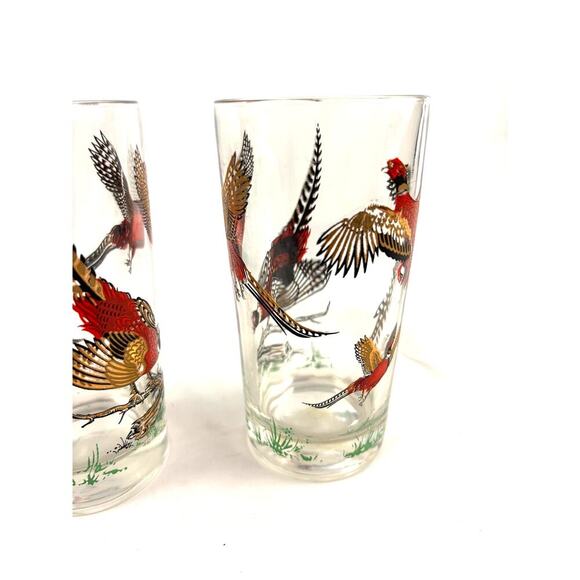 Vintage Set of 2 Pheasant Highball Glasses Mid-Century Barware 1960s - Picture 12 of 16